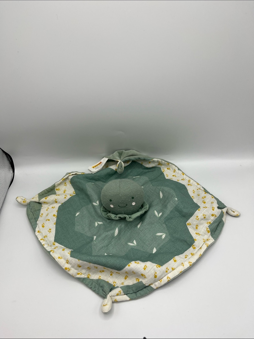 Cloud Island Turtle Lovey 13”Green Muslin